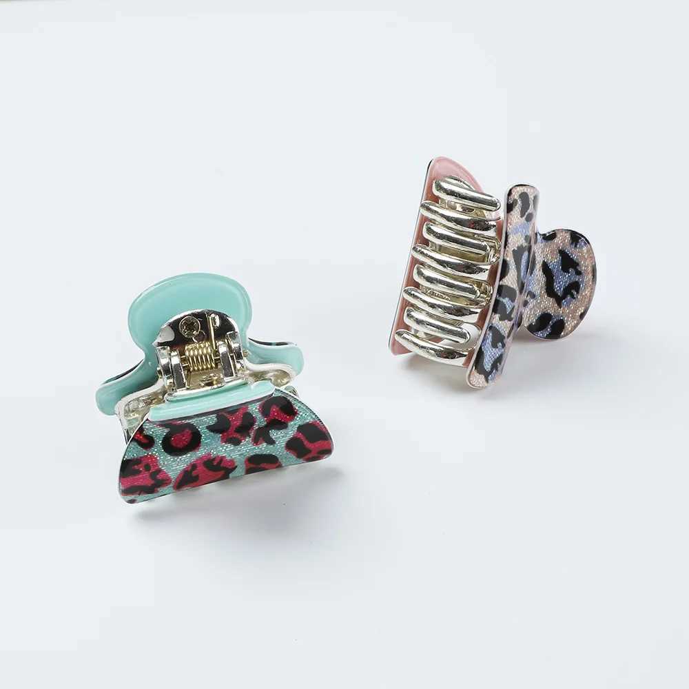 4PCS/Set 4CM Acrylic Flower Hair Claw Clip Women Girls Shinny Hairpin Barrette Small Hair Crab Clamps Hairgrip Hair AccessoriesX240912