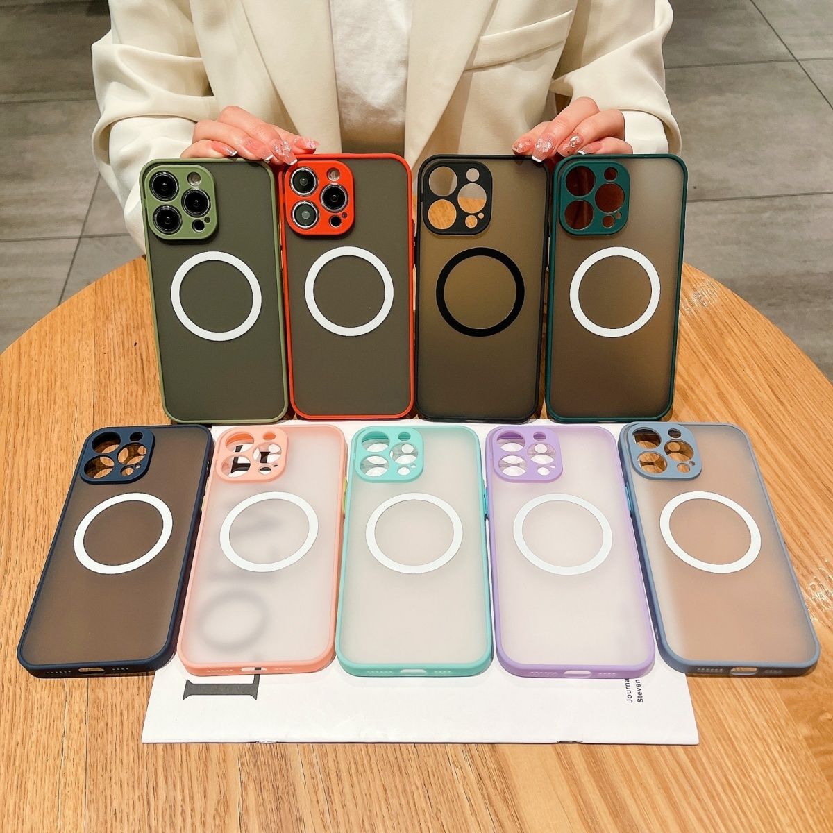 Armor Matte Magsafe Magnetic Cases Compatible Wireless Charger Soft TPU Shockproof Cover With Camera Lens Protector for iPhone 16 15 14 13 12 11 Pro M