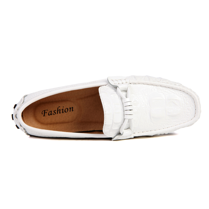 New Mens Loafers Genuine Leather White Casual Car Driving Shoes Men Flats Luxury Loafer Men's Shoes Brand Man Slip On Flats Male