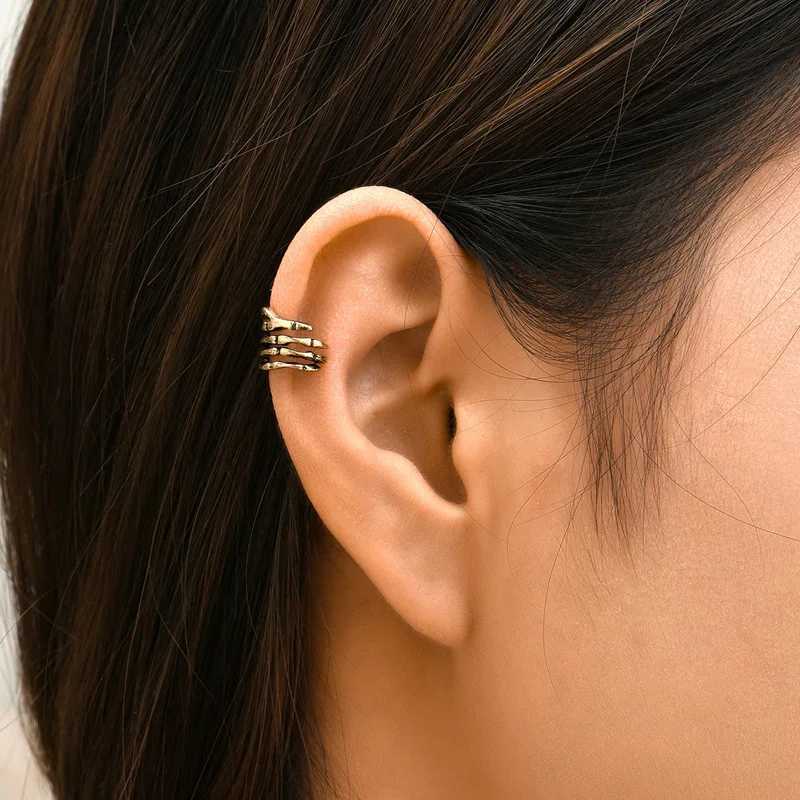 KOFSAC Fashion Thai Silver Clip Earrings For Women Girls Vintage Punk Skeleton Hand Ear Cuff Clip Without Piercing JewelryX240913