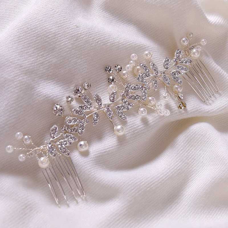 Trend Hair Comb Bridal Tiaras Rhinestone Pearl Alloy Hairband Hairpin Wedding Hair Ornament Girls Daily Headwear Head JewelryX240913