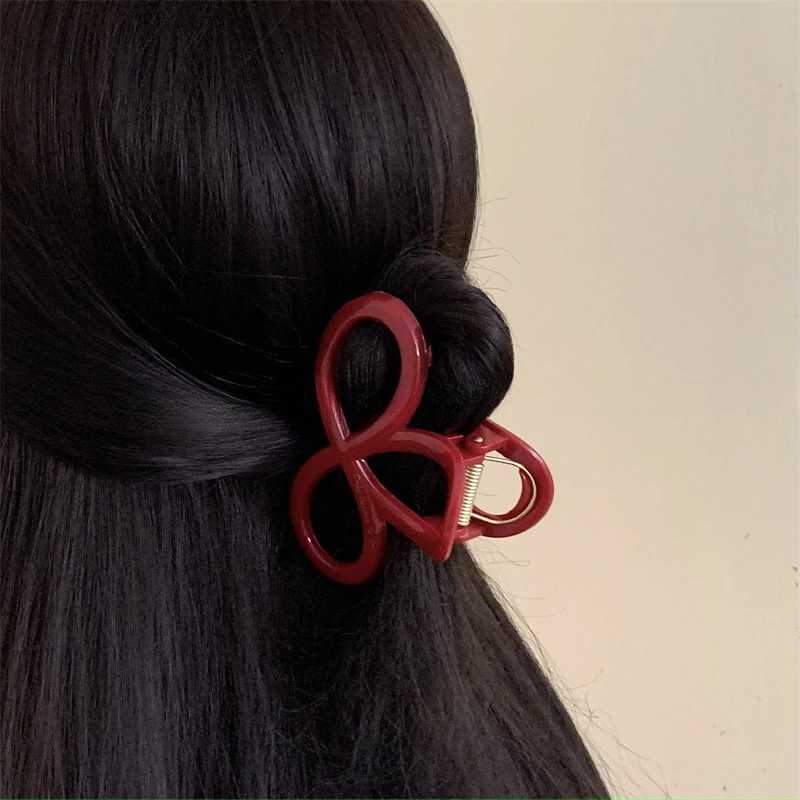 French Red Collection! Large Grip Letters Gold Label Back Head Updo Shark Clip Hair Accessories Headwear Hairpin Hair ClawX2409