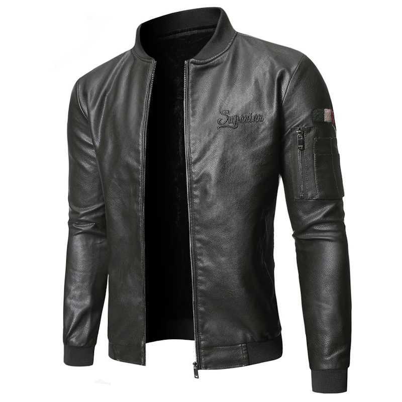 2023 Brand Clothing Men slim fit Leather Jacket Motorcycle Faux Leather Jackets couro Winter Coat Men Warm PU Jackets S-3XLX240913