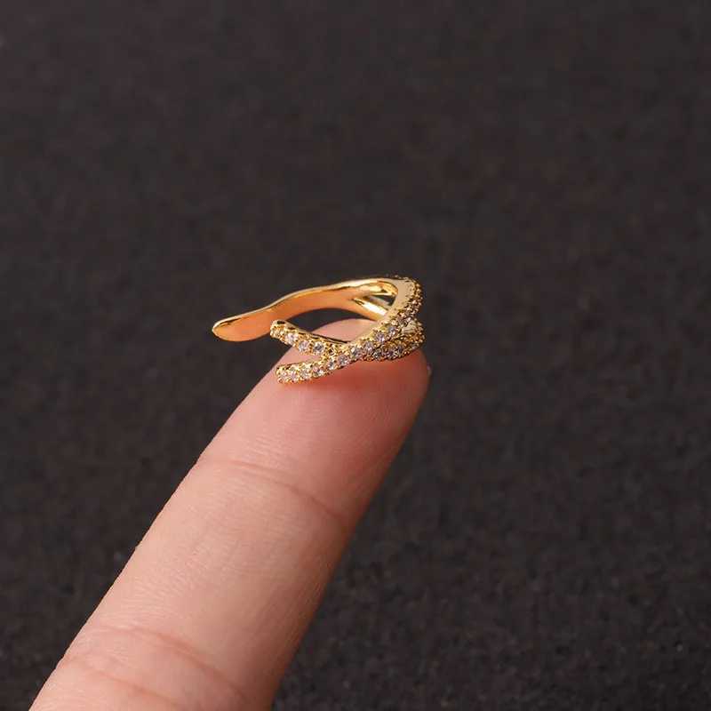 1PC Fake Piercing Ear Clip For Women Hoop Zircon Non-Piercing Cartilage Earrings Ear Cuff Goth Fake PIERC Jewelry 2024 TrendingX240913