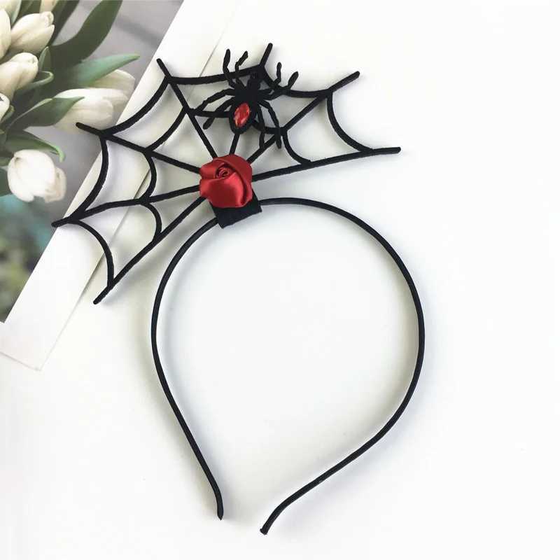 Headbands Halloween Headband Funny Web Gauze Spider Holiday Party Hair Accessories Witch Hat Headdress Festive H240913