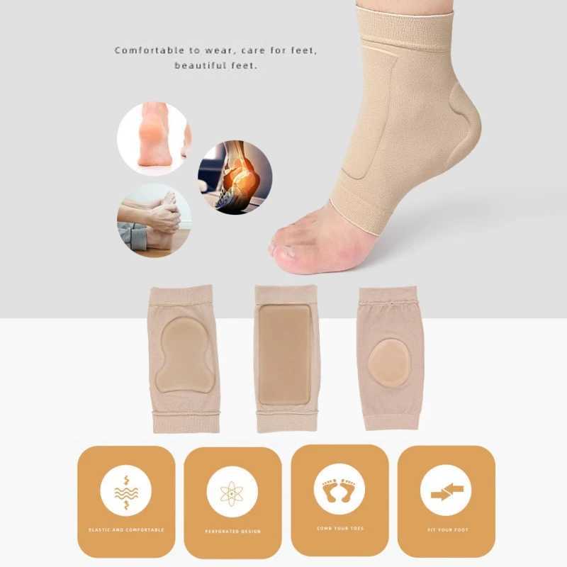 2 Pcs/Pair Anti Fatigue Foot Sleeve Elastic Gel Foot Sleeve Anklet Protective Gear Sports Ankle Brace Compression Socks Y240913