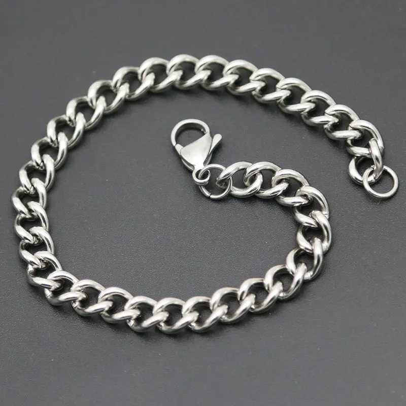 316L Stainless Steel Bracelet 7mm Curved O Necklace Bracelet For Women Men Girl BoyX240913