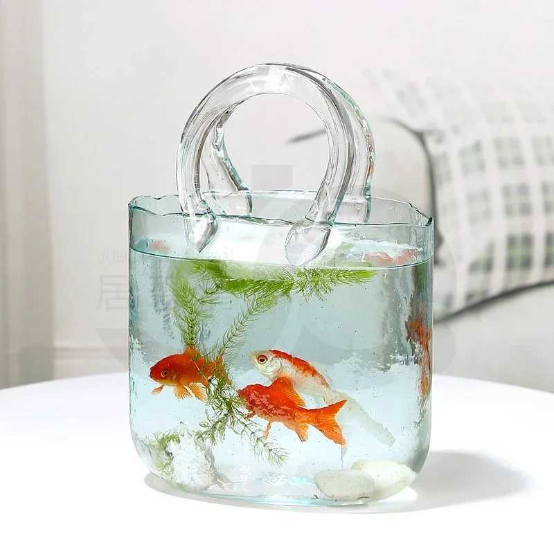 Nordic Ins style handbag Hydroponic flower basket fish farm Nordic hOMe decoration vase designer X240913
