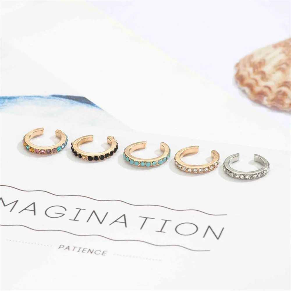 SUMENG New Fashion Clip On Earrings Crystal Ear Cuff Non Pierced Nose Ring For Women Punk Rock Earcuff Jewelry GiftsX240913