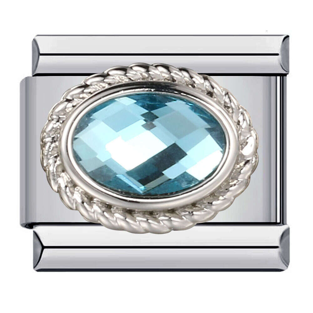 Fashion 12Th Birthday Stone Bead Welded Color Zircon DIY Elastic Bracelet Italian Charm Links Fit 9Mm Bracelet Jewelry DIY Making Gifts