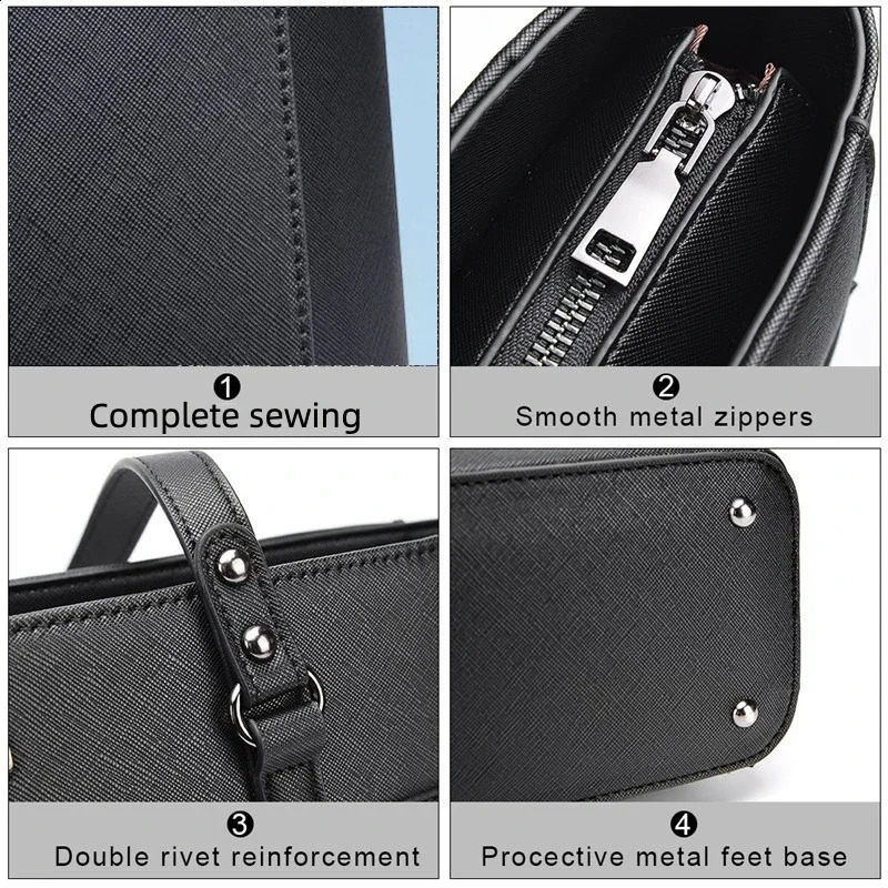 Business For Office 15.6 Inch Waterproof Leather Briefcase Women Big Handbags er Fashion Tote Bag 240904