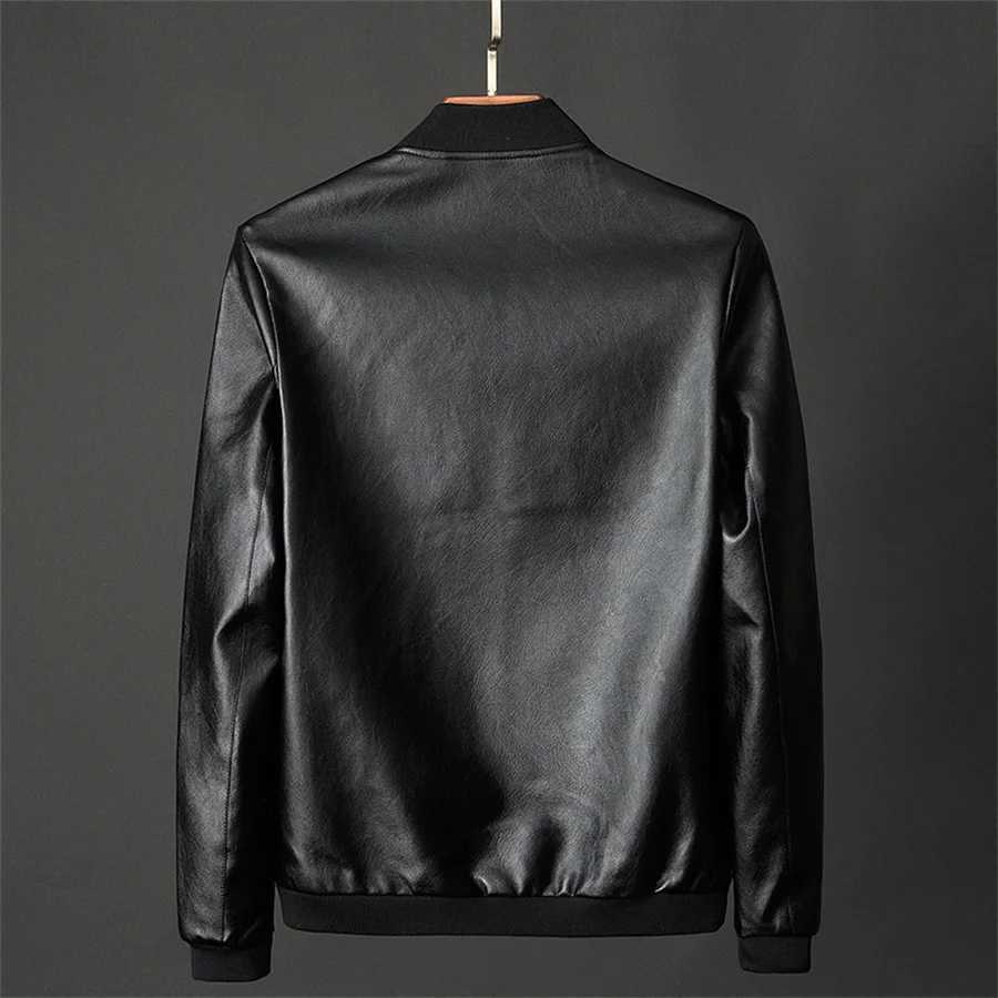 Autumn Leather Jackets for Men Bomber Motorcycle PU Coat Causal Black Biker Pocket Zipper Jacket Outerwear Oversize 7XL 8XLX240913