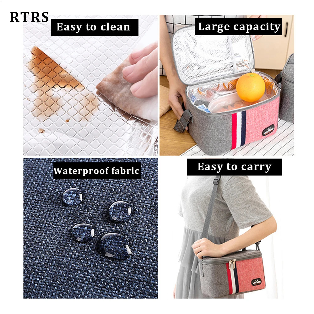 Waterproof portable camping bag heat capacity large cooler shoulder Nauture Hike lunch ice wild box outdoor handbag 240910