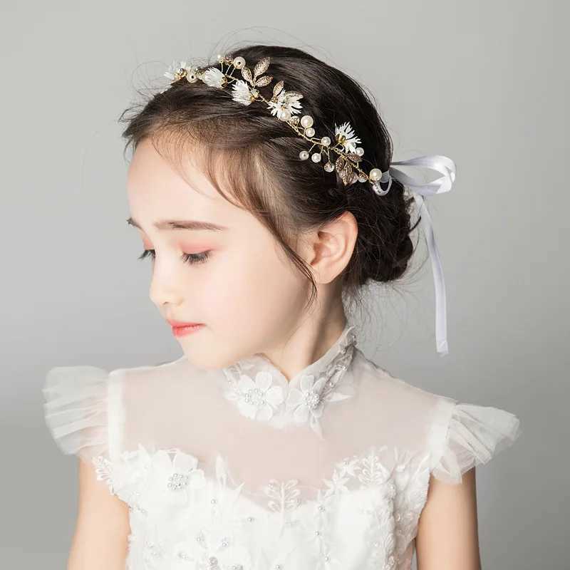 Sweet Flower Headband With Ribbon Wreath Wedding Party Ladies Girls Garlands Floral Crown Hairband Hair Accessories for Women MLX240913