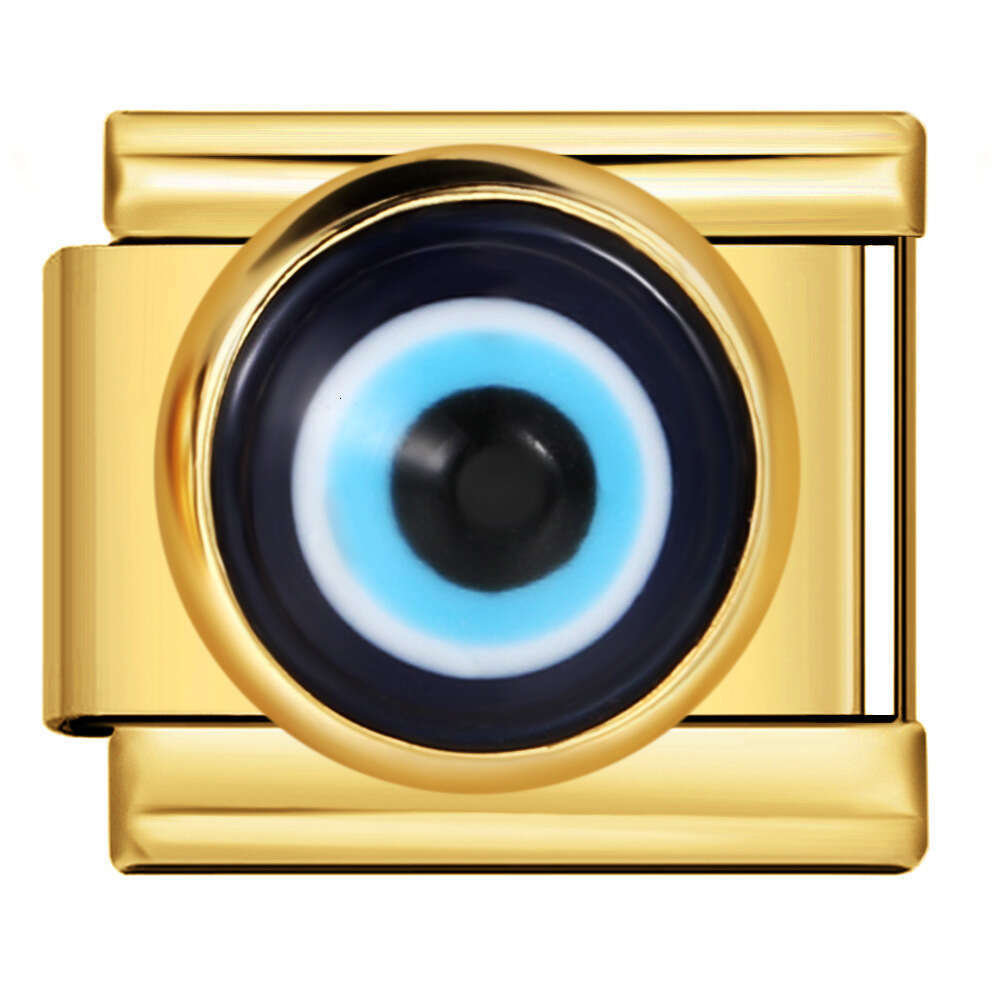 Gold Bottom Module Welding Enamel Titanium Steel Fashion DIY Italian Bracelet Italian Charm Links Stainless Steel Fit 9mm Bracelet Jewelry DIY Making 