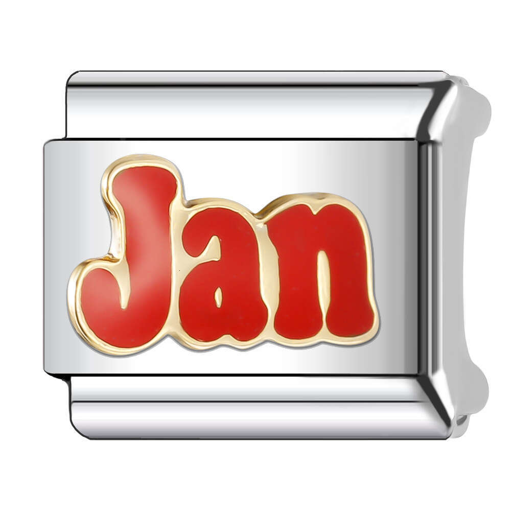 New Women's Gift 12 Birth months Bead Italian Charms Links Bangle Beads Fit 9mm Stainless Steel Bracelet Making DIY For Women Fashion Jewelry