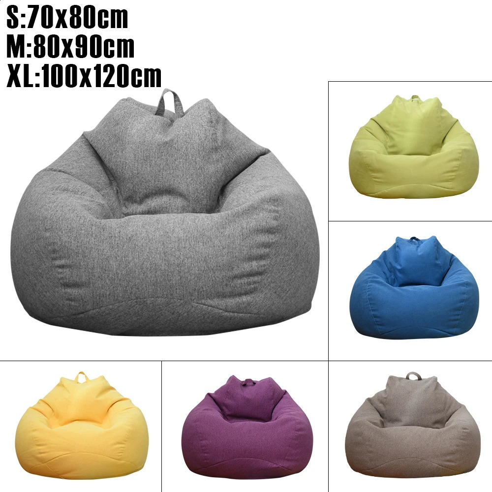 12Pcs Large Bean Bag Cover SMXL Comfortable Lazy Seat Bag Cover Without Filler Living Room Beanbags Kids Tatami Chairs Covers 240913