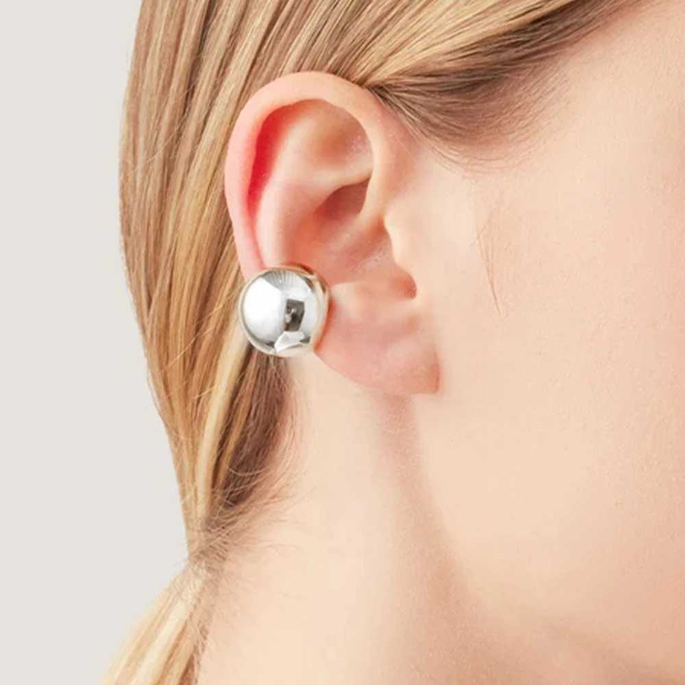 BOAKO 925 Sterling Silver Clip Earrings For Women Men Classic Minimalist C-shaped Large Glossy Metal Texture Ear Cuff OrecchiniX240913
