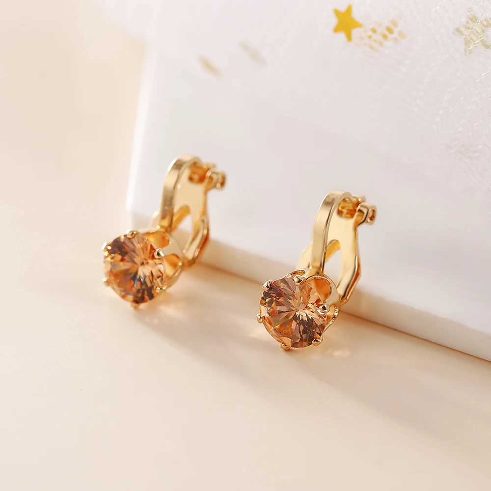 JIOFREE Round Cubic Zirconia Clip Earrings for women Fashion 3 color Crystal Jewelry Earrings Female Wedding Party GiftX240913
