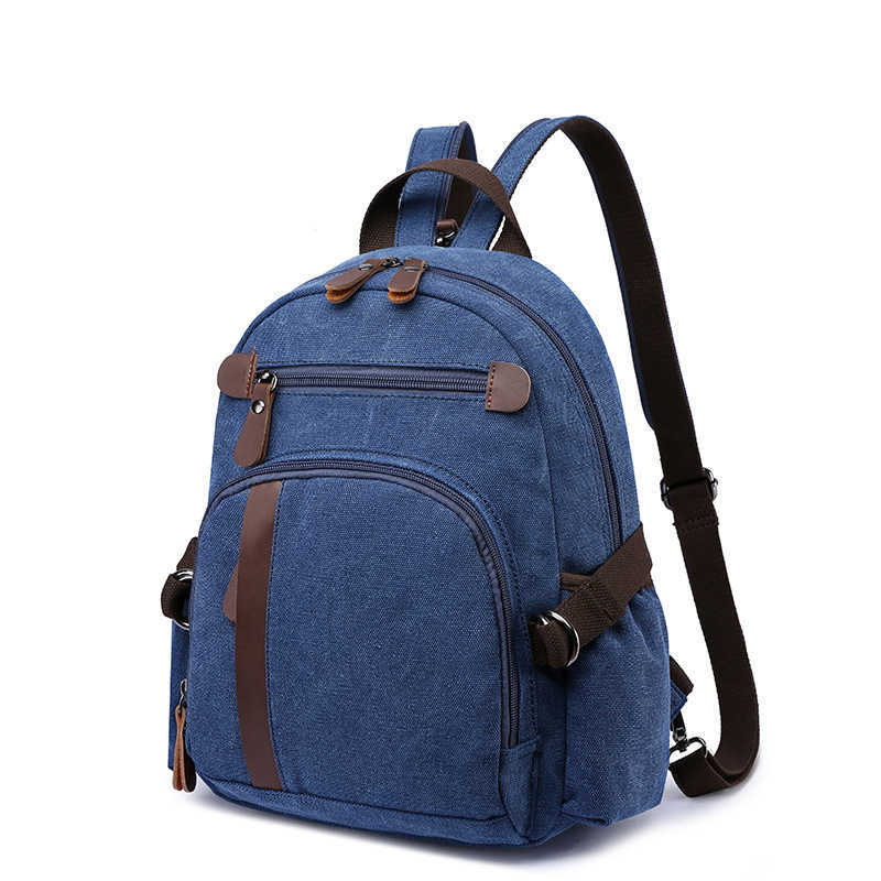 washed canvas backpack, fashionable casual street style backpack, travel small shoulder bag 240915