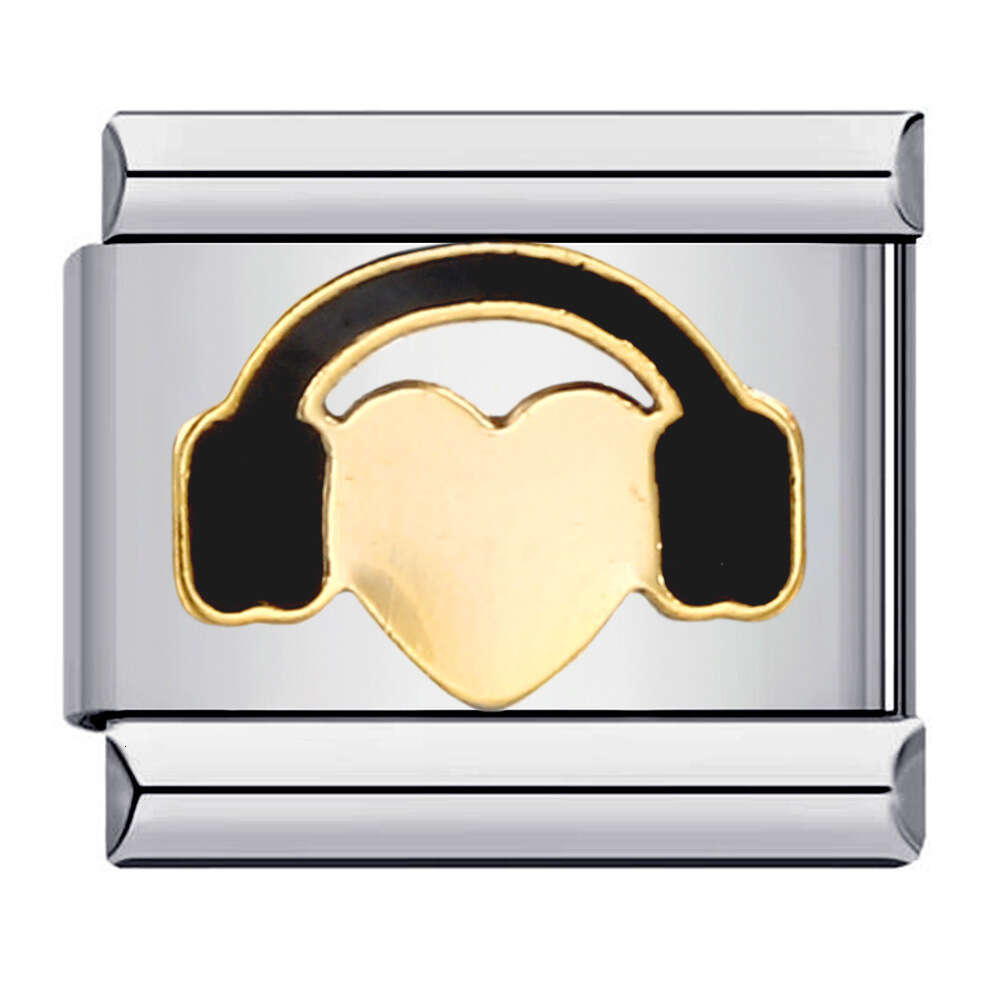 New Titanium Steel Welding Enamel Cartoon DIY Beads Italian Charm Bracelet Italian Charm Links Stainless Steel Fit 9mm Bracelet Jewelry DIY Making Gif