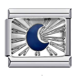 Starry Universe Series Titanium Welded Pattern Bead Italian Charm Bracelet Links Stainless Steel Fit 9Mm Jewelry DIY Making Gifts