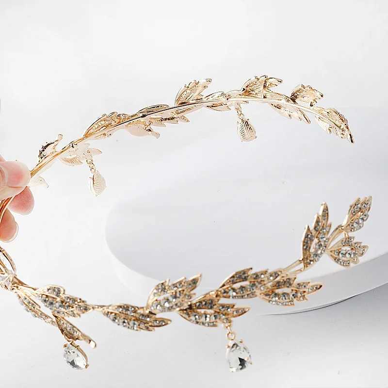 Movie King Round Elves Crown Tiara Women Waterdrop Zircon Headband Bridal Hair Accessories Crown Wedding Headwear GiftsX240913