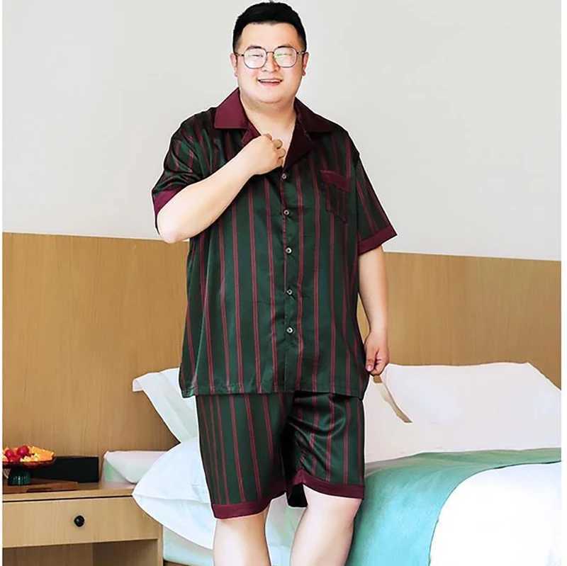 M-5XL Men Summer Pajama for Man Large Size Silk Mens Pajamas With Shorts Pants Satin Sleepwear Pijamas Pyjama Mujer Pajama Y240913