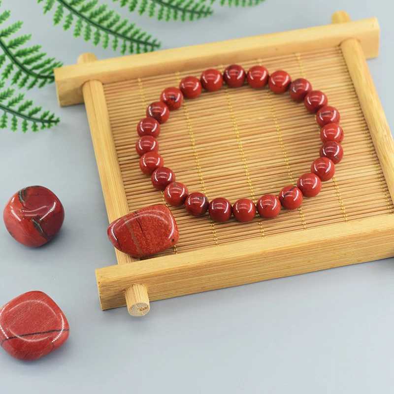 Natural Stone Authentic 5A Red Jasper Prayer Bead Bracelet Womens Rose Meditation Bracelet Yoga Meditation Jewelry Gift W240913