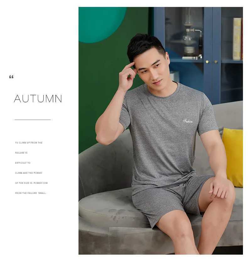 New Summer Modal Mens Pyjamas Boys Short-Sleeved Casual Homewear Summer Thin Section Of The Large Size Homewear Suit Y240913