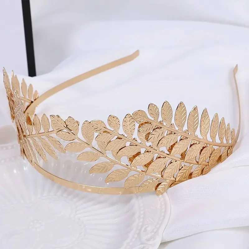 Fashion Greek Goddess Headband Gold Leaves Branch Crown Bride HairBand Wedding Tiara Hair Jewelry AccessoriesX240913