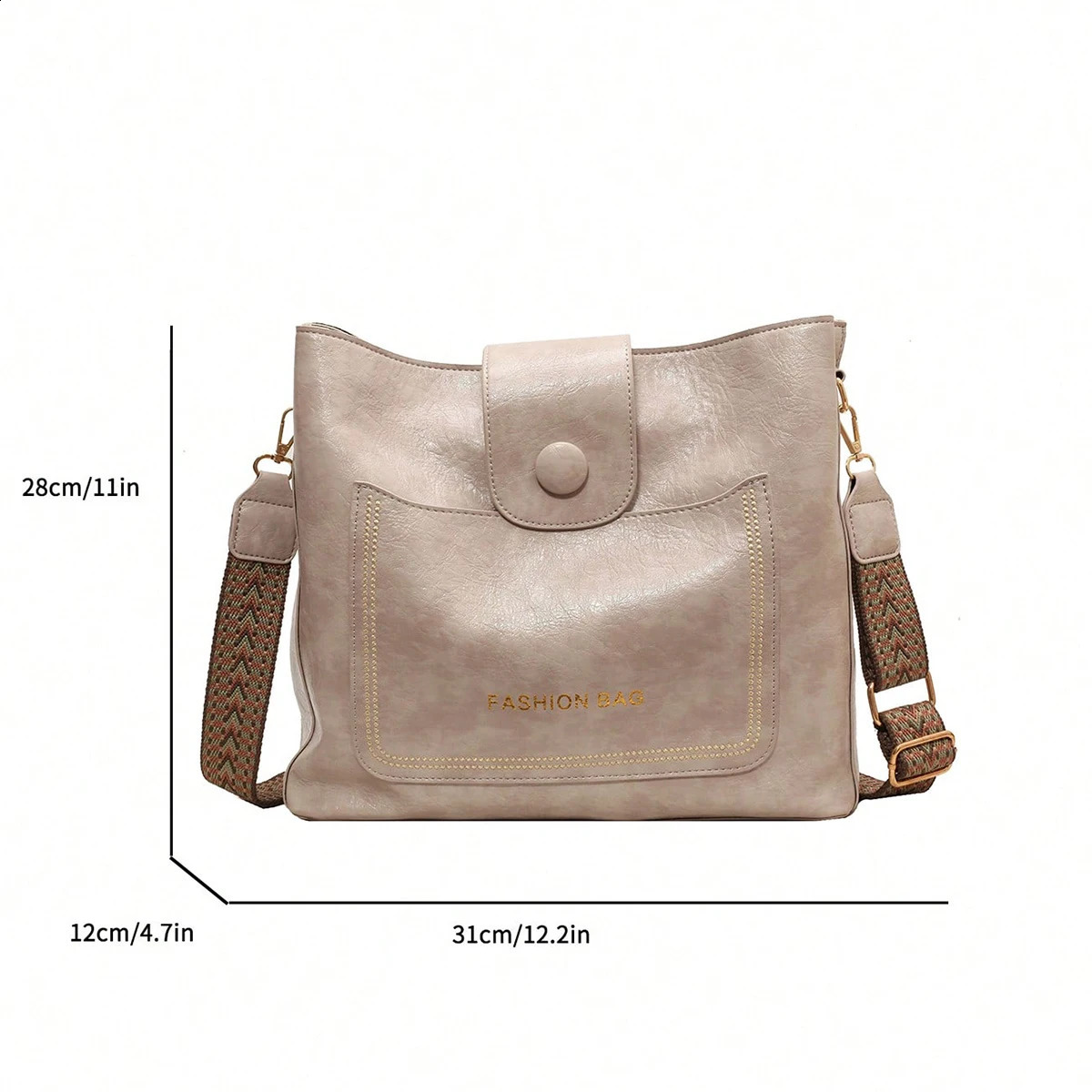 Niche bag Korean version commuting wide shoulder bag premium bag retro cross body bag 240912