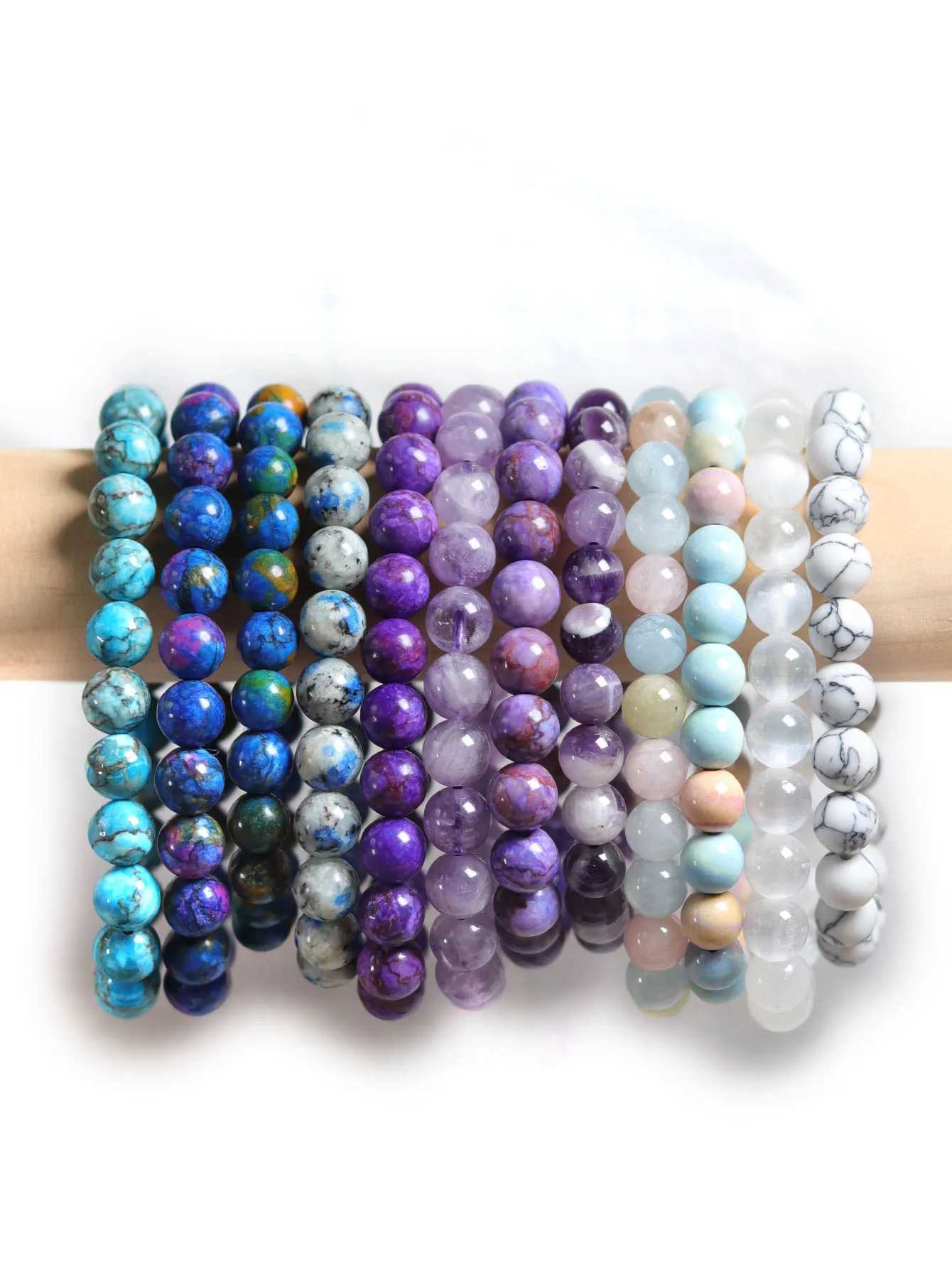 1 Bohemian minimalist natural gemstone 8MM round bead bracelet suitable for womens daily wear holiday parties W240913