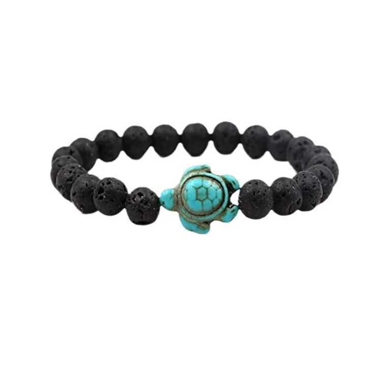 Kirykle 2024 hot selling natural stone powder crystal womens bracelet beach turquoise turtle simple couple jewelry W240913