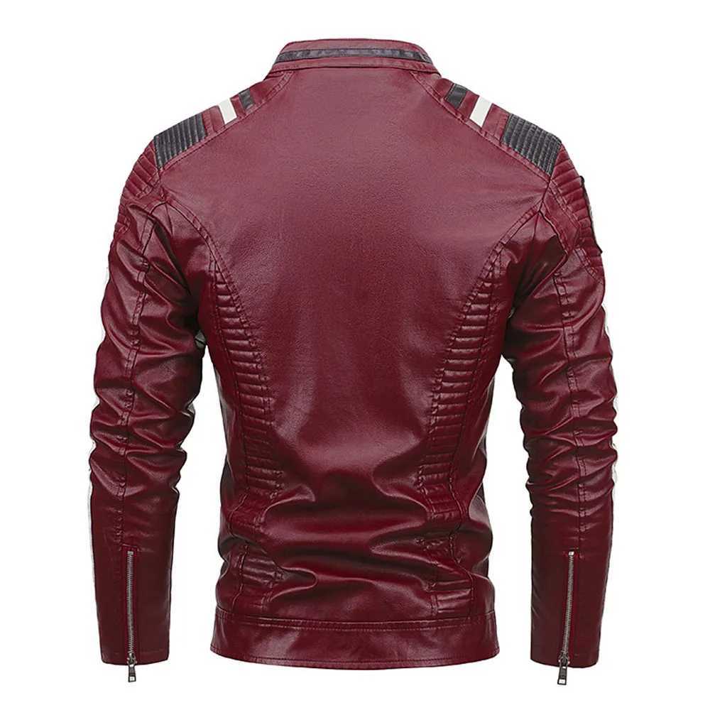 Mens Punk Style Jacket PU Leather Jacket Men Fashion Clothing Autumn Coat Men Motorcycle Jacket Artificial Leather High QualityX240913