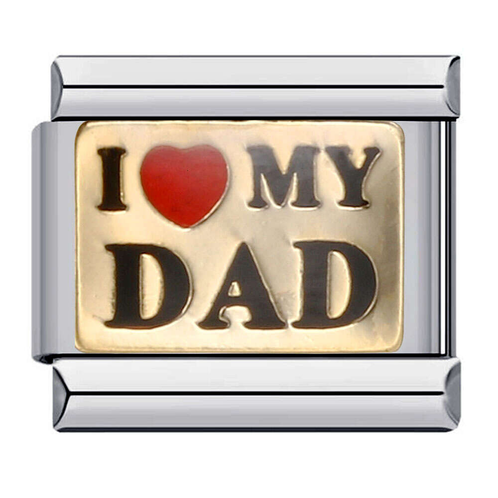 Big Red Love Titanium Steel Welding Enamel DIY Module Italian Charm Bracelet Italian Charm Links Stainless Steel Fit 9mm Bracelet Jewelry DIY Making G