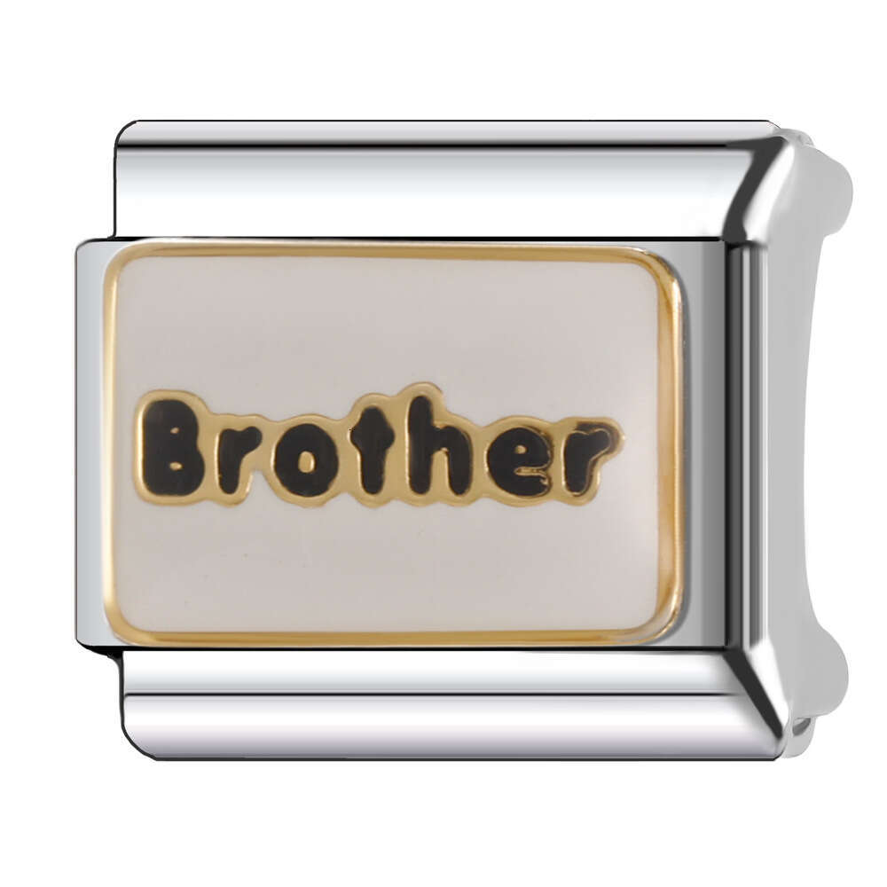 2024 New Women's Gift I love family bead Italian Charms Links Beads Fit 9Mm Stainless Steel Bracelet DIY Making Jewelry