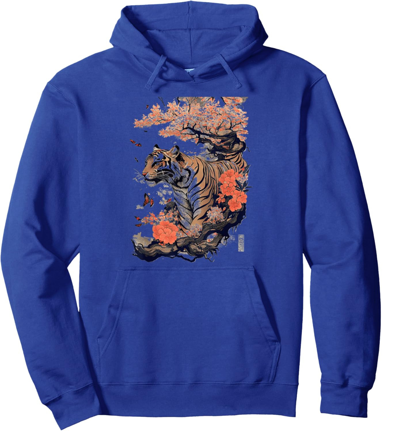 Hoodie for Mens Womens Japanese Tiger Traditional Asian Cherry Blossom Art Graphic Pullover Hoodie Graphic Hoodies sweatshirt Pullover Long Sleeve
