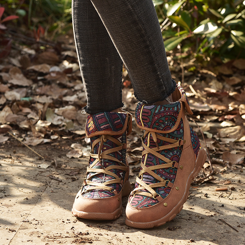 2020 autumn Winter new Women's Ladies Retro Bohemian Style Ankle Zip Short Boots Booties Casual Shoes women boots shoes uio9