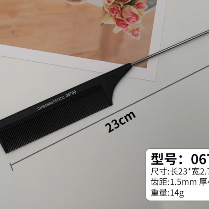 Professional Hair Tail Combs Stainless Steel Salon Cut Styling Comb Spiked Care Tools Barber Accessories Fine Teeth 240911