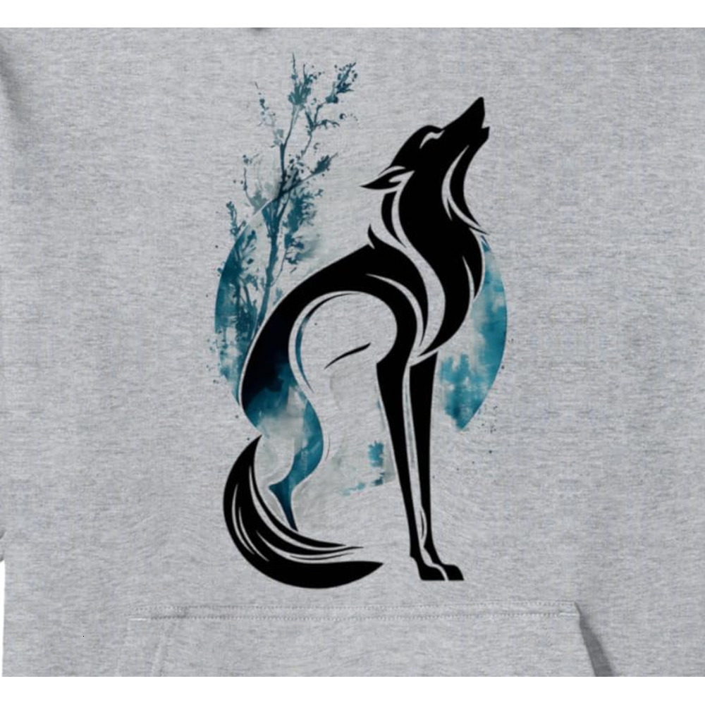 Hoodie for Mens Womens Wolf Howling At Moon Forest Animal Wildlife Nature Lover Pullover Hoodie Graphic Hoodies sweatshirt Pullover Long Sleeve