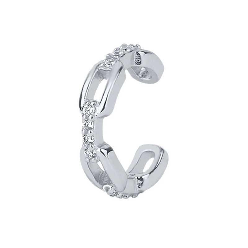 1PC Plated 24K Gold/925 Silver Ear Cuff For Women Charming Zircon Ear Clips Earrings No Piercing JewelryX240913