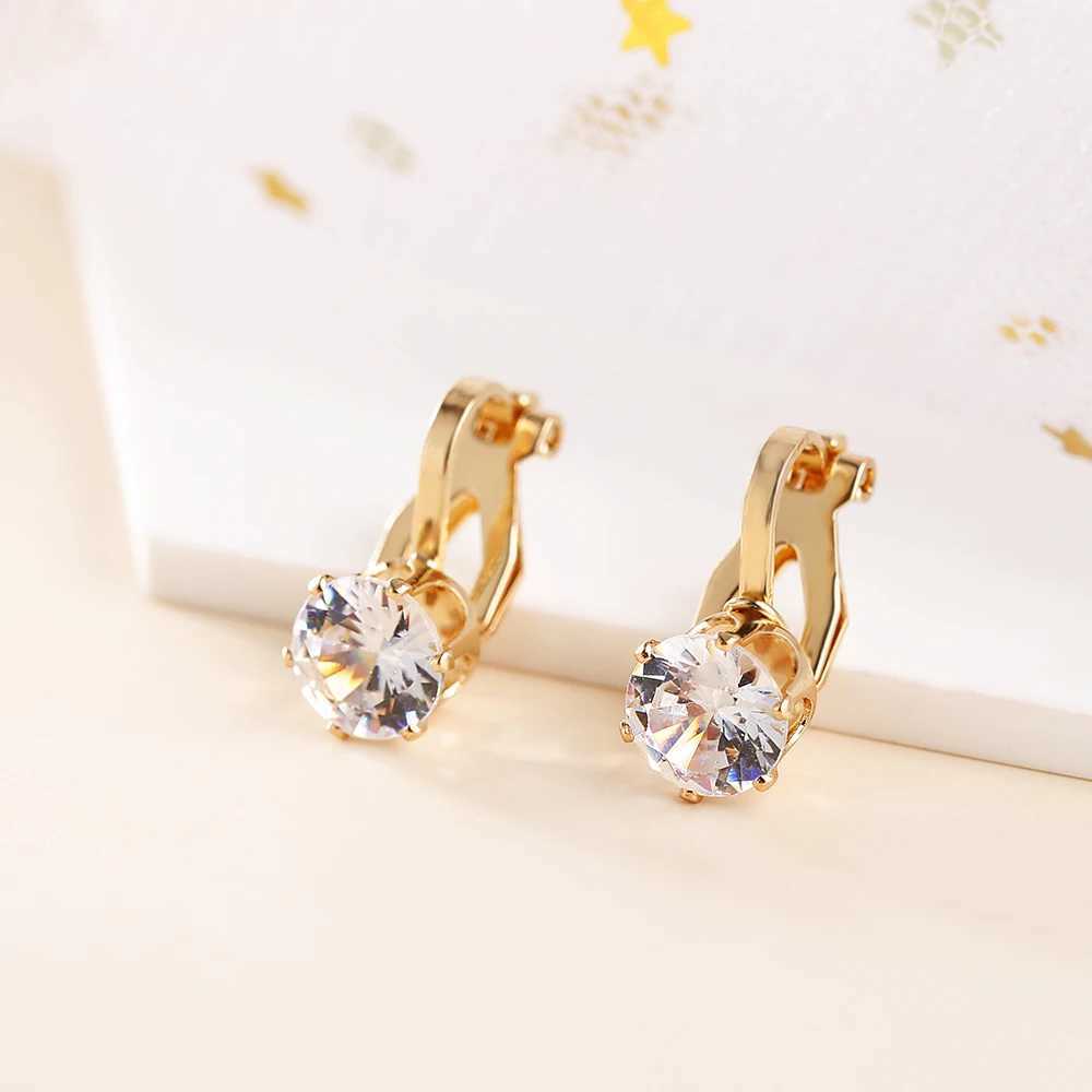 JIOFREE Round Cubic Zirconia Clip Earrings for women Fashion 3 color Crystal Jewelry Earrings Female Wedding Party GiftX240913