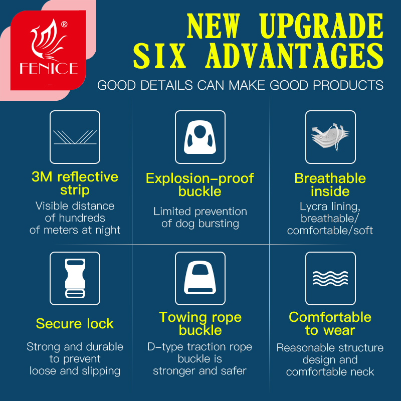 Fenice Outdoor Professional Fashionable Medium Small Dog Explosion-proof Reflective Chest Strap