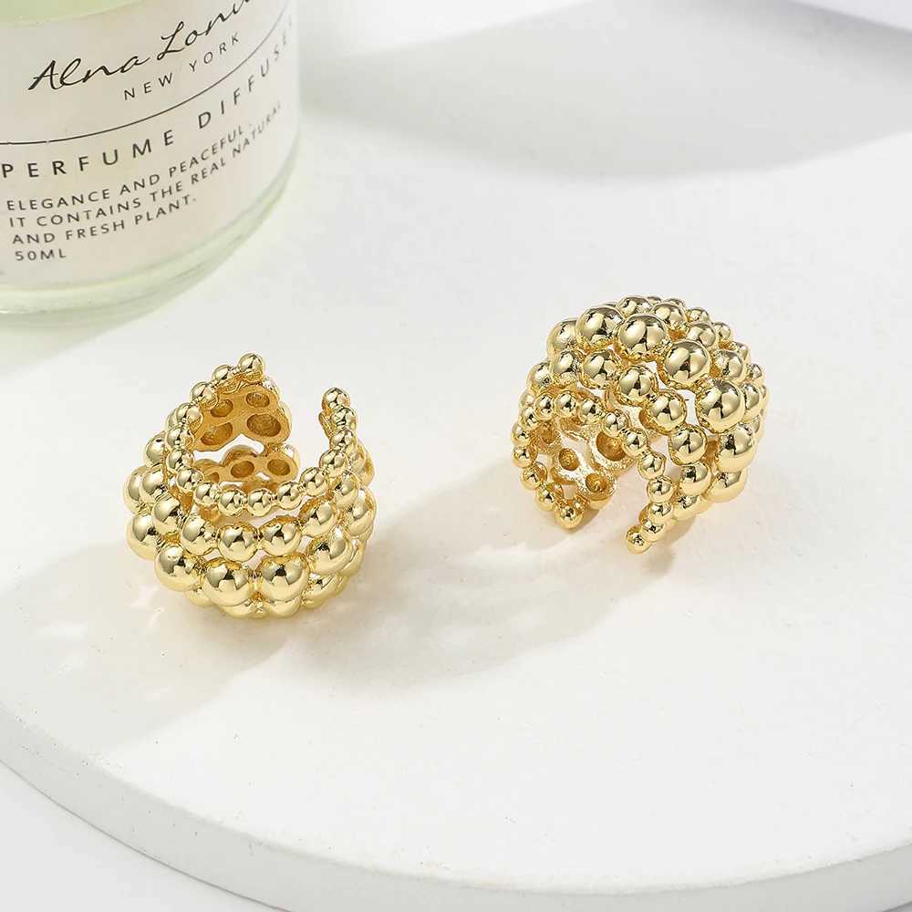 BenS C shape Ear cuffs for women big small beads clip on earring Hip Hop style No Pierced earrings Fashion jewelry wholesale E47X240913