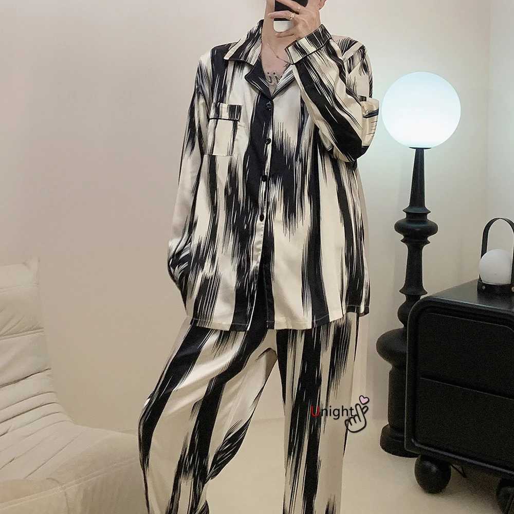 Men Pajamas Sets Long Sleeve Summer Cotton Sleepwear Plus Size M-5XL Loungewear Homewear Night Wear Pyjama Y240913