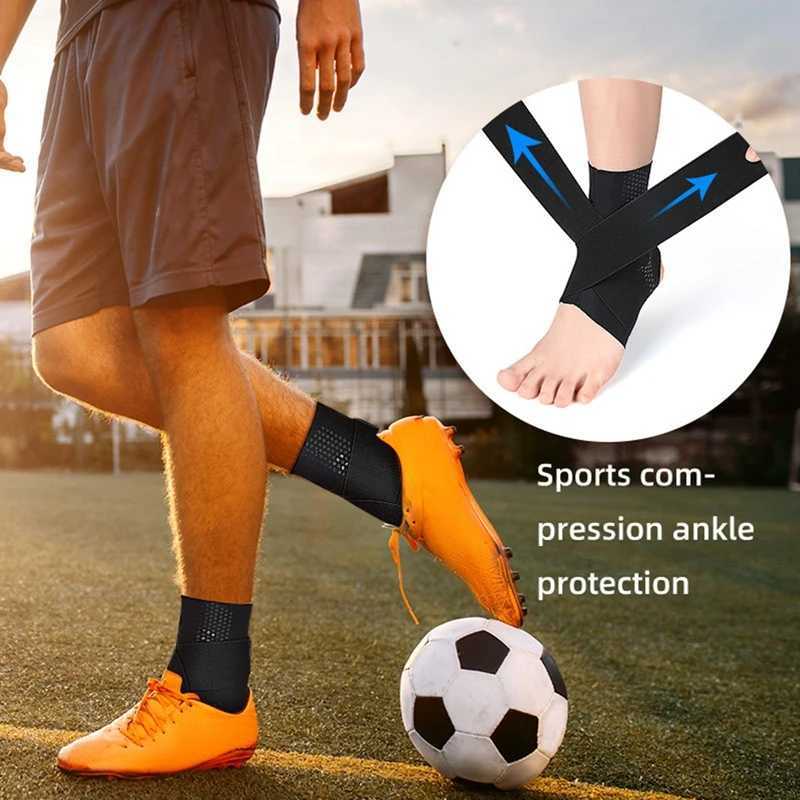 1Pcs Sports Ankle Brace Football Ankle Protector Compression Nylon Strap Belt Black Elastic Bandage Sport Gym Anklet Support Y240914