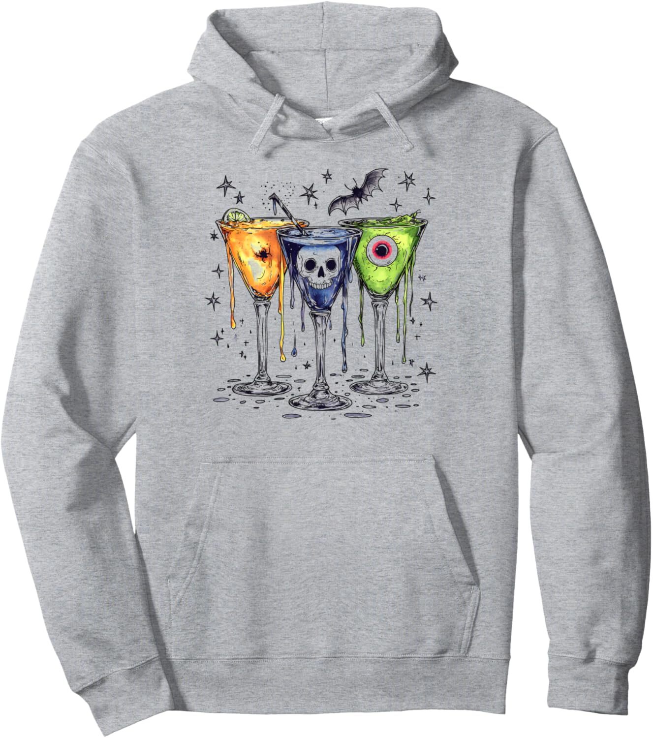 Hoodie for Mens Womens Halloween Cocktails Costume Party Scary Drink Lover Pullover Hoodie Graphic Hoodies sweatshirt Pullover Long Sleeve