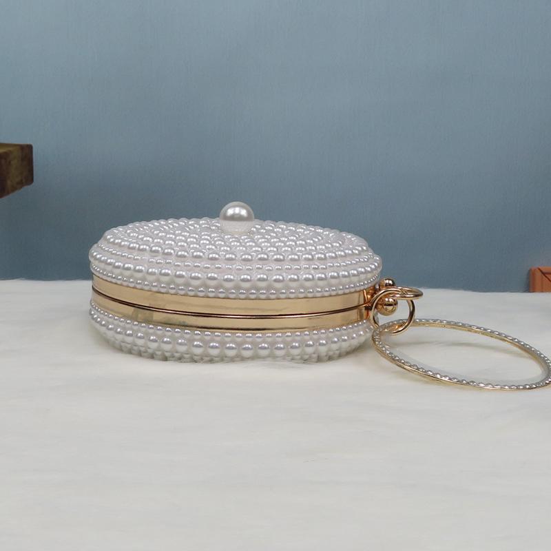 White/ivory/Red/Royal Blue pearl bag women's handbags evening bag Day clutch small handbag bride Wedding party bag with handle