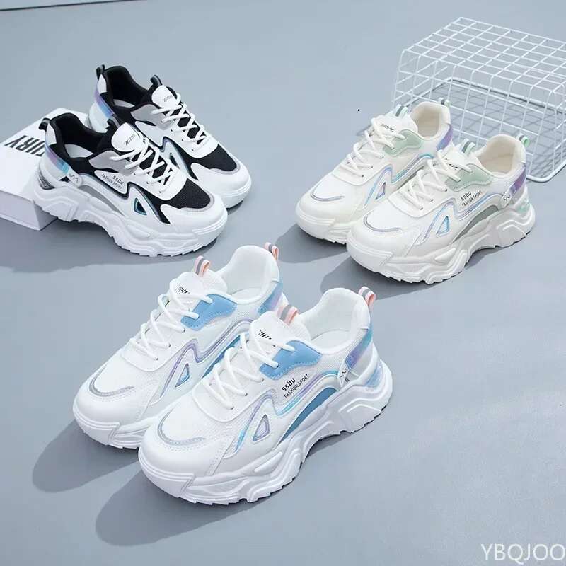 2023 Platform Flat Woman Green Casual Tra iners Ladies Chunky Sneakers Women Shoes